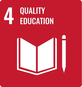 UN goal 4: quality education, open book icon.