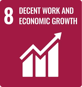 Decent work and economic growth goal icon.